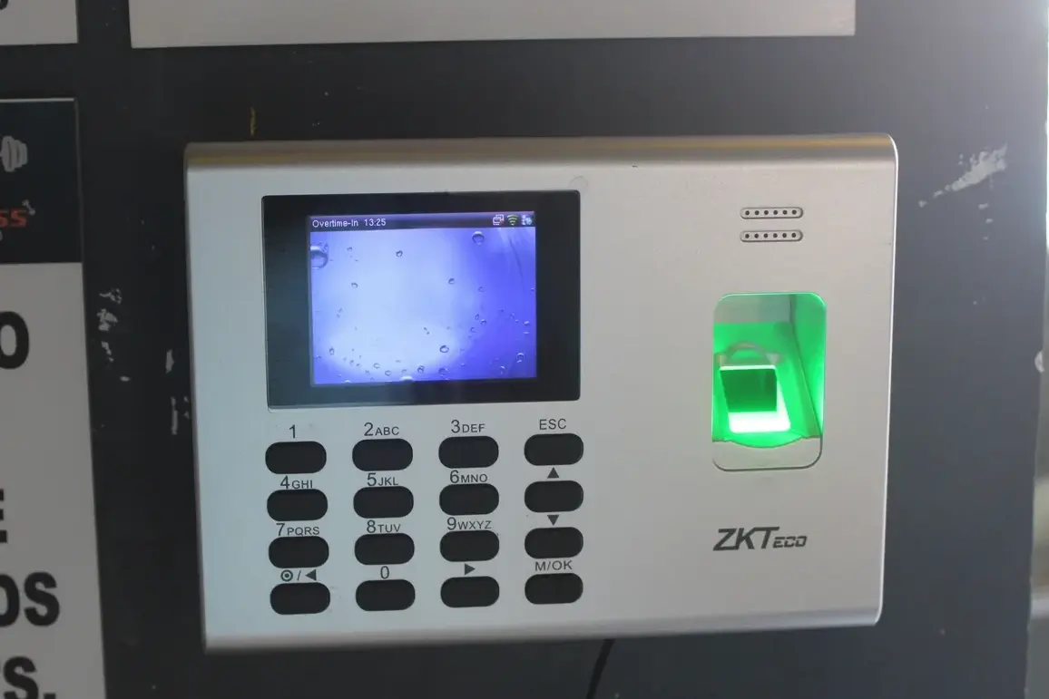 Biometric attendance terminal at the gym