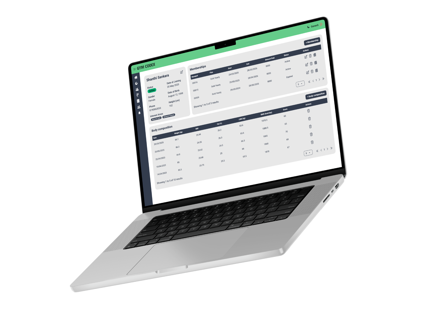 Image of laptop displaying leads page